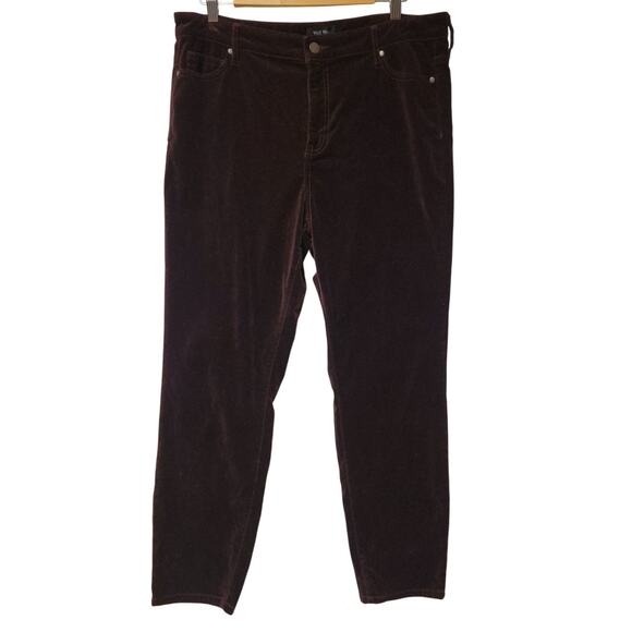 High-Rise Luxe Velvet Tapered Pant Dark Wine Fall Winter Whimsigoth Womens 14/34 - Picture 1 of 6